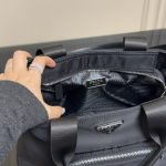 Prada Re Nylon Tote Bag Black 32cm 1bg354 Rv44 F0002 V B1m - Image 7