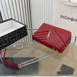 Saint Laurent Loulou Small Chain Bag Wine Red 25cm - Image 7