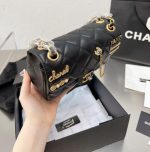 Chanel Quilted Mini Coco Clips Flap Gold And Ruthenium Hardware Black 20Cm - Image 4