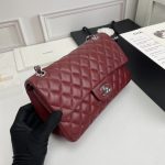 Chanel Classic Double Flap Bag Plum Red 25cm - Image 8