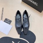 Chanel Square Toe Ballet Flats Black - Image 10