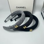 Chanel Cc Tweed Headband With Gold Hardware Black - Image 4