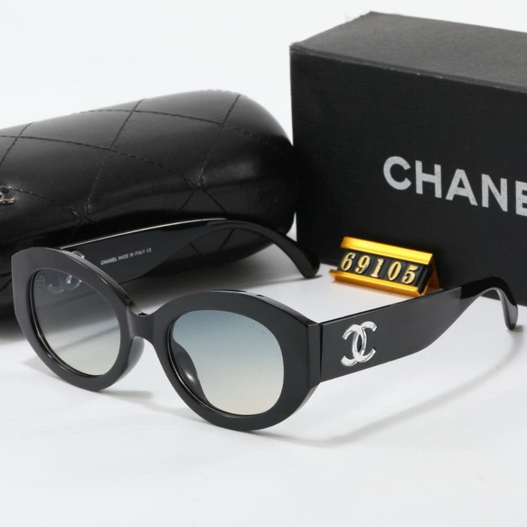 Chanel Oval Sunglasses Acetate And Nylon Black - Image 3