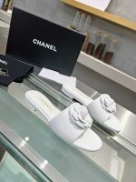 Chanel Camellia Slides White - Image 10