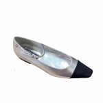 Chanel Square Toe Ballet Flats Black Silver - Image 12