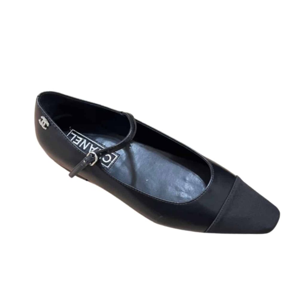 Chanel Square Toe Ballet Flats Black - Image 2