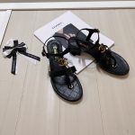 Chanel Sandal Open Round Toe Flip Flops Black - Image 3