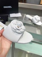 Chanel Camellia Slides White - Image 8