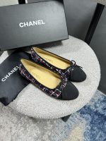 Chanel Ballerina Flat Shoes Tweed In Black - Image 4