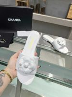 Chanel Camellia Slides White - Image 7
