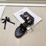 Chanel Sandal Open Round Toe Flip Flops Black - Image 7