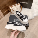 Chanel White CC Cap Toe Slipon Sneaker Black - Image 4