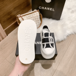 Chanel White CC Cap Toe Slipon Sneaker Black - Image 3
