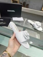 Chanel Camellia Slides White - Image 5