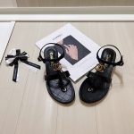 Chanel Sandal Open Round Toe Flip Flops Black - Image 9