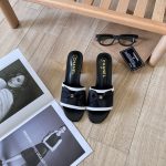 Chanel Grosgrain Ribbon Bow Mule Leather Gold Black - Image 3