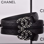 Chanel Cc Belt Silver Chain And Black Leather 28mm - Image 5