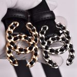 Chanel Cc Belt Silver Chain And Black Leather 28mm - Image 4