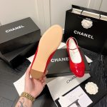 Chanel Interlocking Cc Logo Ballet Flats Red - Image 3