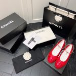 Chanel Interlocking Cc Logo Ballet Flats Red - Image 11