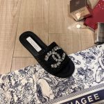 Chanel Coco Mark 23Ss Straw And Leather Sandals - Image 5