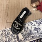 Chanel Coco Mark 23Ss Straw And Leather Sandals - Image 4