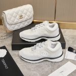 Chanel Velour Tweed Cc Sneaker White - Image 6