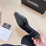 Chanel Square Toe Ballet Flats Black White - Image 4