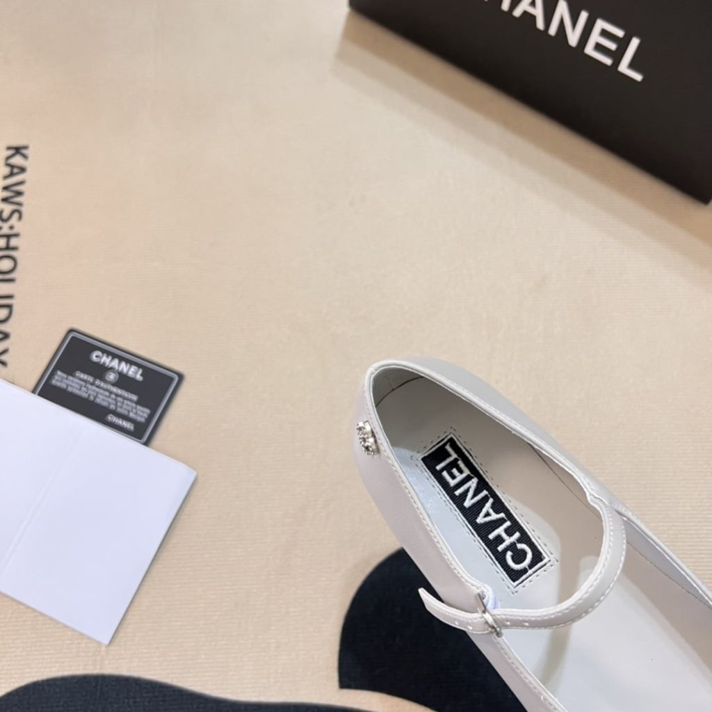 Chanel Square Toe Ballet Flats Black White - Image 5