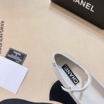 Chanel Square Toe Ballet Flats Black White - Image 5