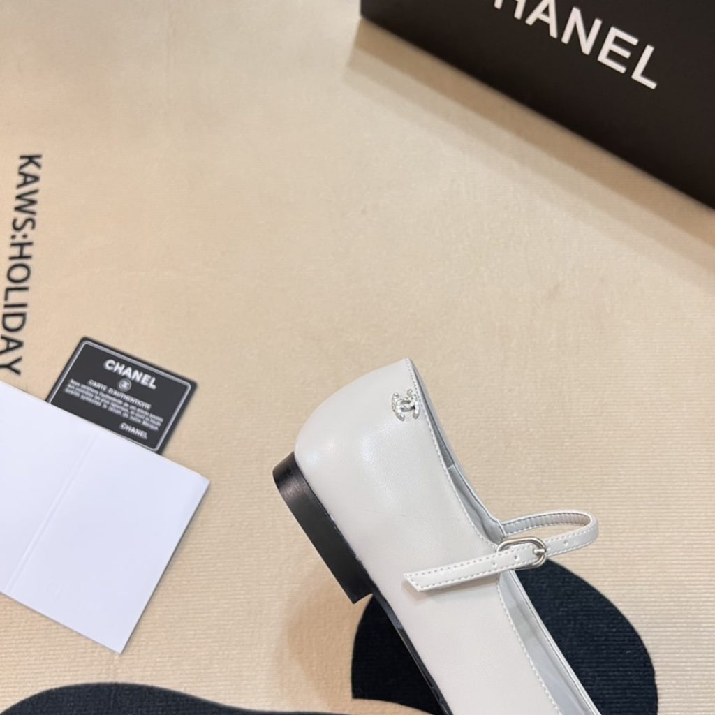 Chanel Square Toe Ballet Flats Black White - Image 6