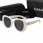 Chanel Square Sunglasses Tweed Accent In White - Image 3