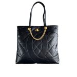 Chanel Cc Caviar Shopping Bag Black 37Cm
