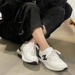Chanel Mesh Suede Sneaker White Black G37492 Y55236 10601 - Image 7