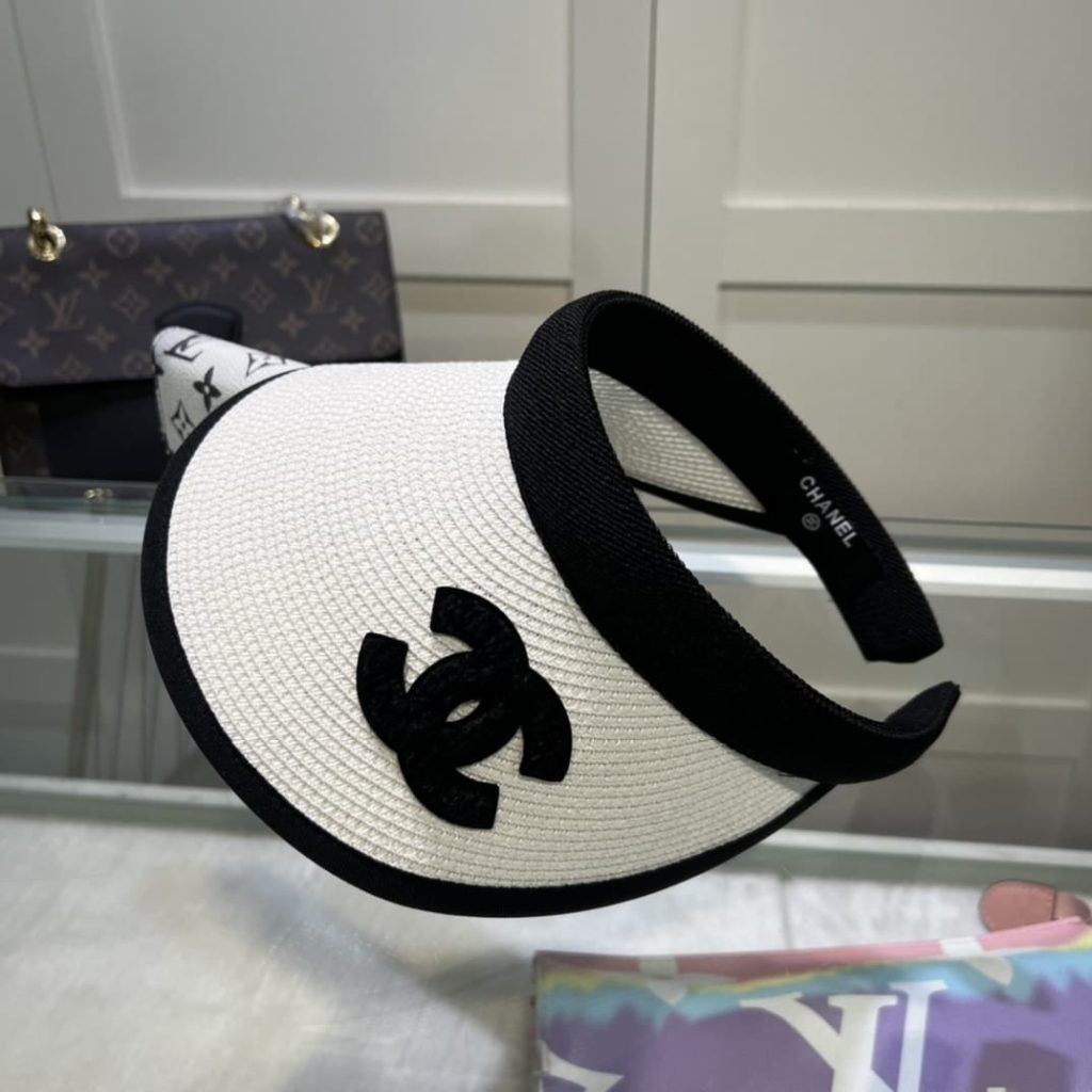 Chanel Straw Cc Visor Hat White - Image 7