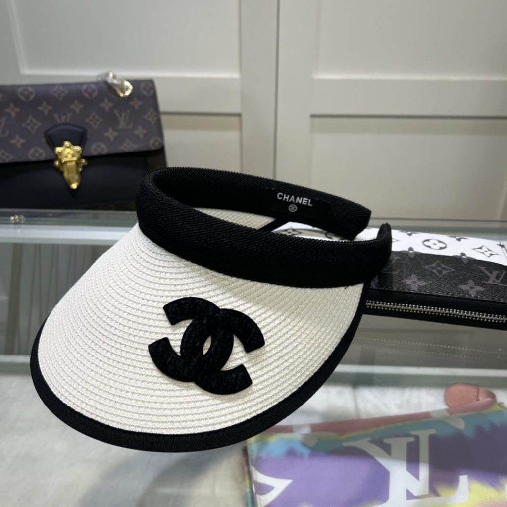 Chanel Straw Cc Visor Hat White - Image 6