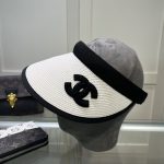 Chanel Straw Cc Visor Hat White - Image 3