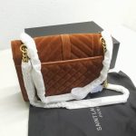 Saint Laurent Envelope Medium Matelassé Suede Shoulder Bag Brown 24Cm - Image 5