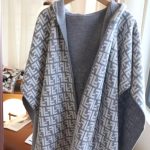 Fendi Ff Poncho Gray And White Wool And Cashmere - Image 5