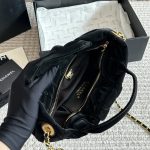 Chanel Bow Bag Velvet Effect Nylon And Gold Tone Metal Black 35Cm As5851 B22154 94305 - Image 10