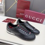 Gucci Men Shift Trainers All Black Leather 857018 Aafuh 1086 - Image 8