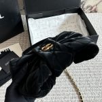 Chanel Bow Bag Velvet Effect Nylon And Gold Tone Metal Black 35Cm As5851 B22154 94305 - Image 6
