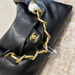 Chanel Maxi Hobo Bag Black Leather 43Cm AS5839 B22140 94305 - Image 5