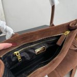 Prada Bonnie Medium Suede Handbag Brown 32Cm 1Ba426 2C4S F0401 V Moo - Image 10