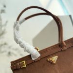 Prada Bonnie Medium Suede Handbag Brown 32Cm 1Ba426 2C4S F0401 V Moo - Image 7