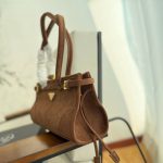 Prada Bonnie Medium Suede Handbag Brown 32Cm 1Ba426 2C4S F0401 V Moo - Image 6