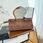 Prada Bonnie Medium Suede Handbag Brown 32Cm 1Ba426 2C4S F0401 V Moo - Image 5