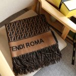 Fendi Poncho Brown Wool And Cashmere Poncho Fxx723aqcwf0qe1 - Image 3