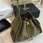 Chanel Small 25 Handbag Gold Tone Metal Khaki 26Cm - Image 3