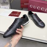 Gucci Men Shift Trainers All Black Leather 857018 Aafuh 1086 - Image 5